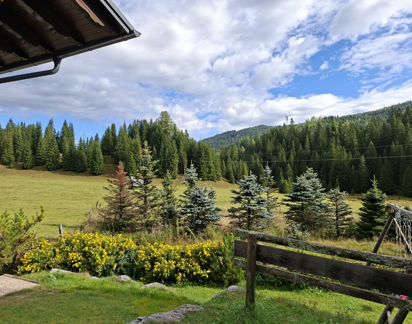 Almhütte Mirnig | Urlaub auf der Alm in Kärnten | Almhütte in Flattnitz mieten | Großer Garten mit Spielplatz und Gartenhütte und Sauna | Draussen Galerie 1